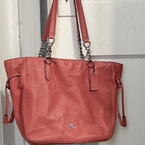 Coach Dusty Pink Leather Tote Bag